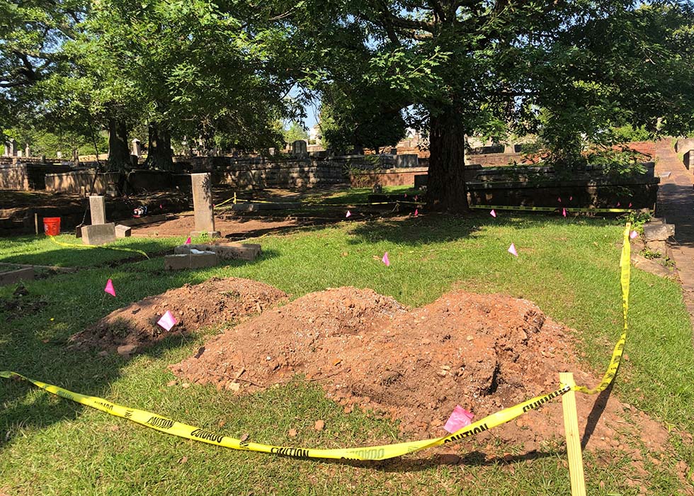 Grave mound project in progress